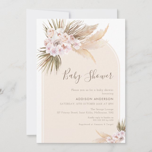 Modern Arch Warm Tones Baby Shower-inbjudan Inbjudningar (Framsida)