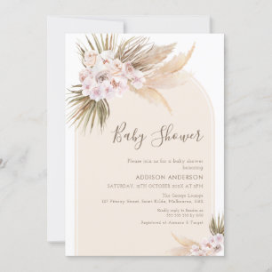 Modern Arch Warm Tones Baby Shower-inbjudan Inbjudningar