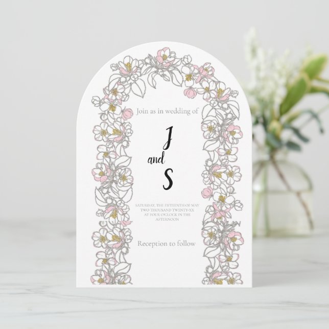 Modern Arch Wedding Invitation | Stylish Aesthetic Inbjudningar (Stående Fram)