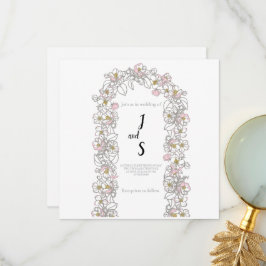 Modern Arch Wedding Thank you card Tack Kort