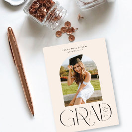 Modern Arched Photo Cream Studenten-meddelande Meddelande