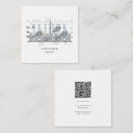 Modern Architect Blueprint Business Card Fyrkantigt Visitkort