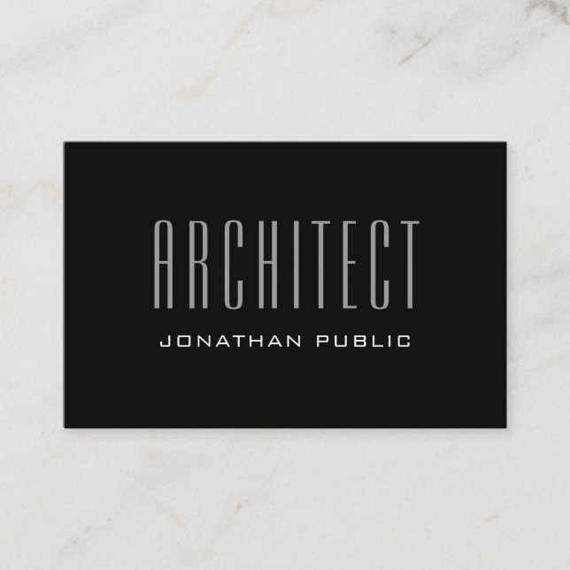 Modern Architect-Elegant, svart lyxplatta Coola Visitkort (Framsida)