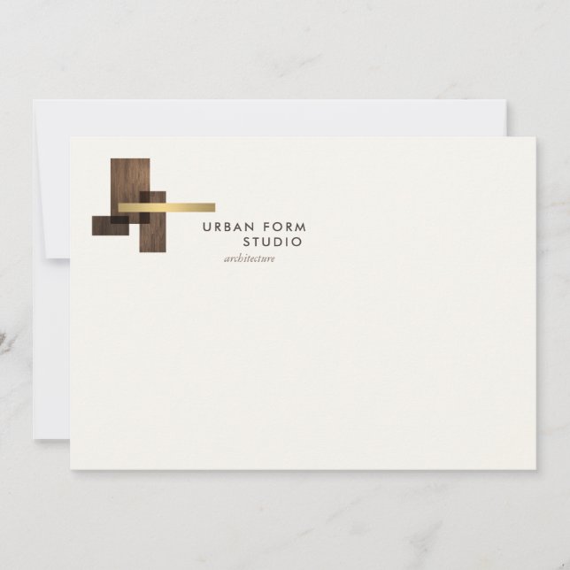 Modern Architect Logo Ivory Flat Notecard Anteckningskort (Framsida)