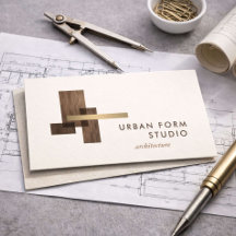 Modern Architect Wood Logo Ivory
