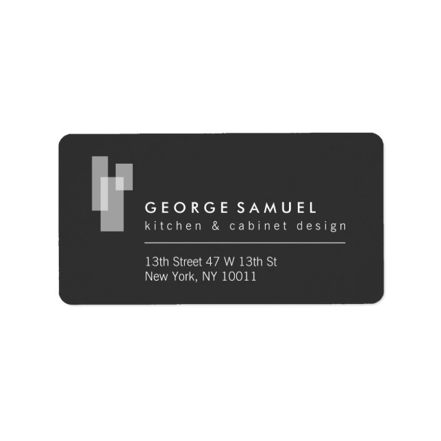 Modern Architectural Blocks Logo Adressetikett (Framsidan)