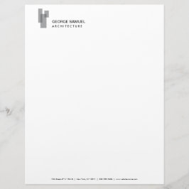 Modern Architectural Blocks Logo Gray/White  Brevhuvud