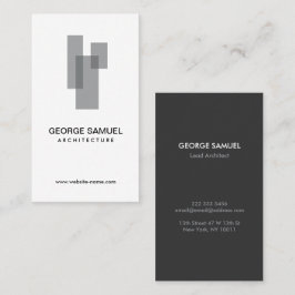 Modern Architectural Blocks Logo Gray/White  Visitkort