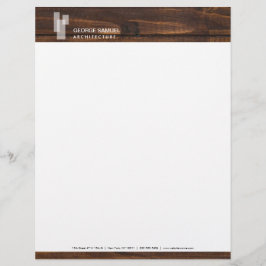 Modern Architectural Blocks Logo II on Dark Wood  Brevhuvud