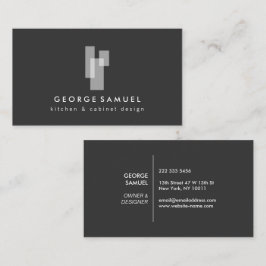Modern Architectural Blocks Logo II White/Gray Visitkort