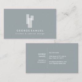 Modern Architectural Blocks Logo II White/Slate  Visitkort