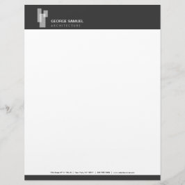 Modern Architectural Blocks Logo White/Gray  Brevhuvud