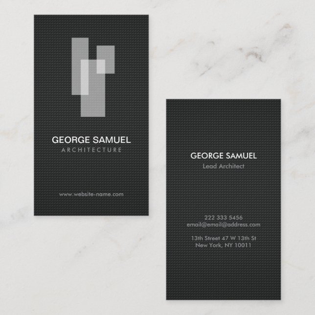 Modern Architectural Blocks Logo White/Gray  Visitkort (Fram/baksida)