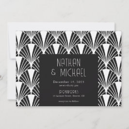 Modern Ard Deco Black and White Inbjudningar