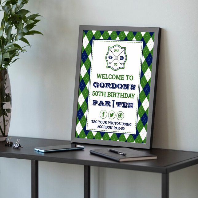 Modern Argyle Mönster Golf, oavsett ålder, födelse Poster (Skapare uppladdad)