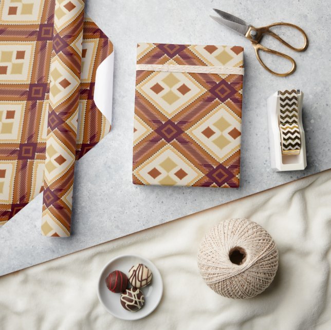 Modern argyle Mönster nr 10 för hösten Presentpapper (Hantverk)