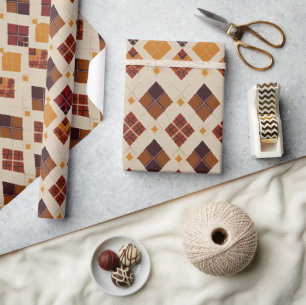 Modern argyle Mönster nr 14 hösten Presentpapper