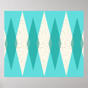 Modern argyle Poster i mitten av århundradet