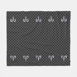 Modern Aries Logga in på kol Carbon Fiber Print Fleecefilt