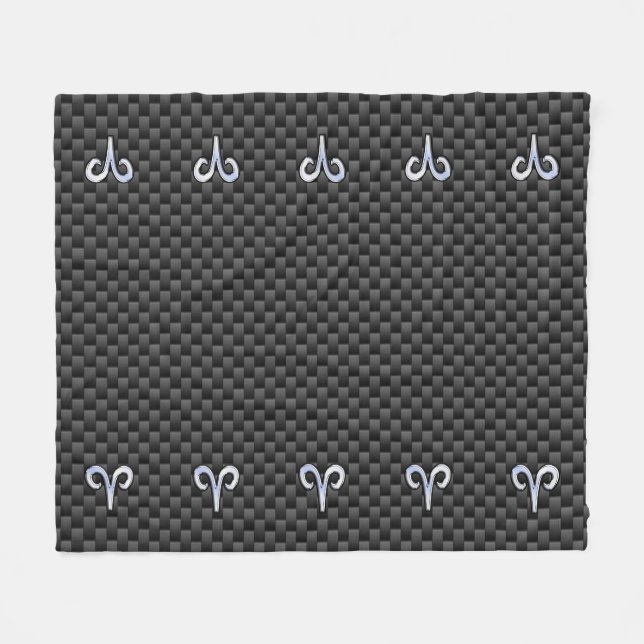 Modern Aries Logga in på kol Carbon Fiber Print Fleecefilt (Framsidan (Horisontell))
