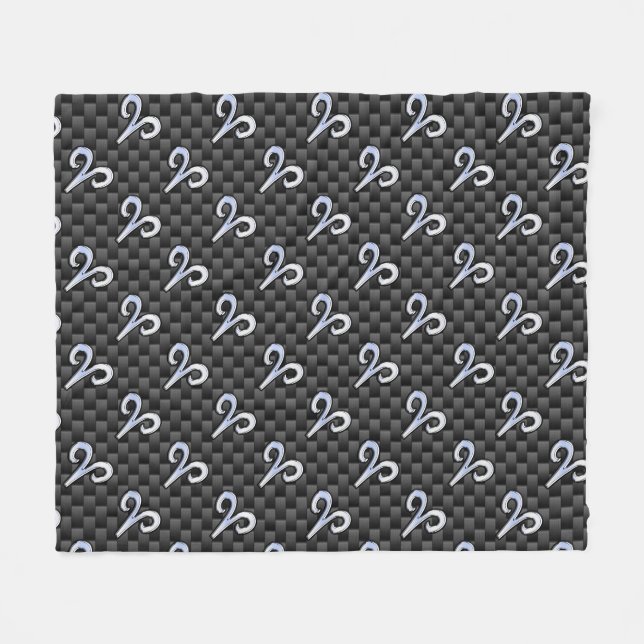Modern Aries Logga in på kol Carbon Fiber Print Fleecefilt (Framsidan (Horisontell))