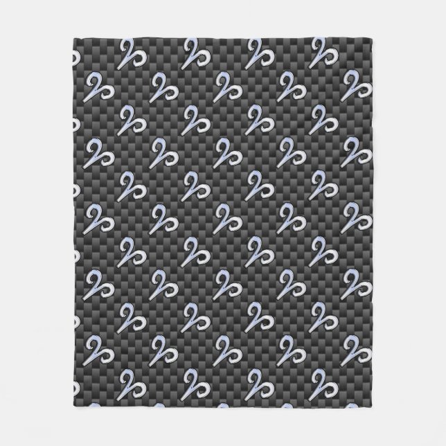 Modern Aries Logga in på kol Carbon Fiber Print Fleecefilt (Framsidan)