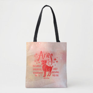 Modern Aries Zodiac Horoscope Personlig Tygkasse