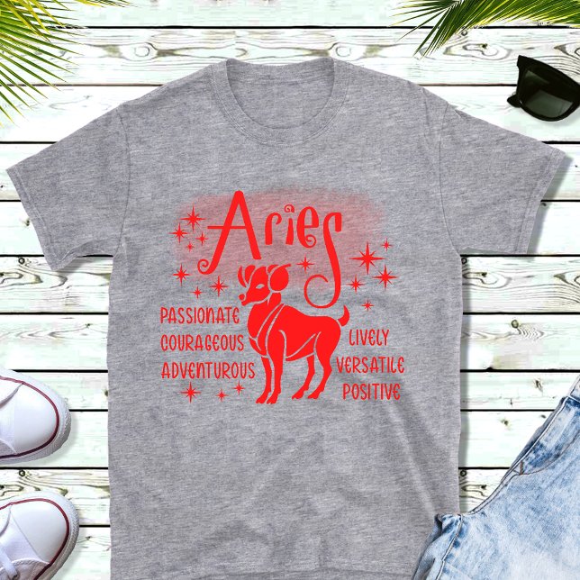 Modern Aries Zodiac Horoscope T-Shirt (Skapare uppladdad)