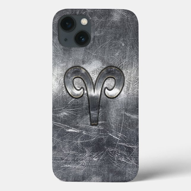 Modern Aries Zodiac Sign Grunge Distress Stil (Baksida)