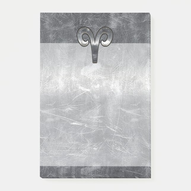 Modern Aries Zodiac Sign Grunge Distress Stil Post-it Block (Framsida)