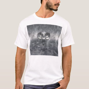 Modern Aries Zodiac Sign Grunge Distress Stil Tee