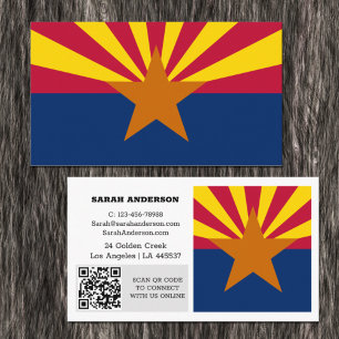 Modern Arizona-Affärskortet, Arizona Flagga / USA Visitkort