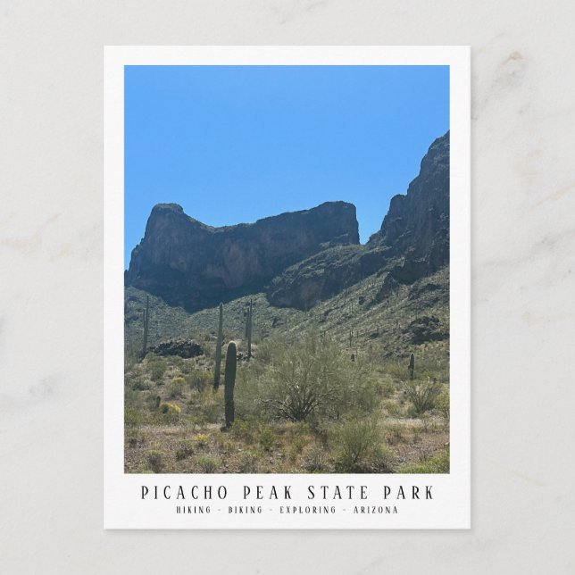 Modern Arizona Desert Picacho Peak Trails-vykort Vykort (Framsida)