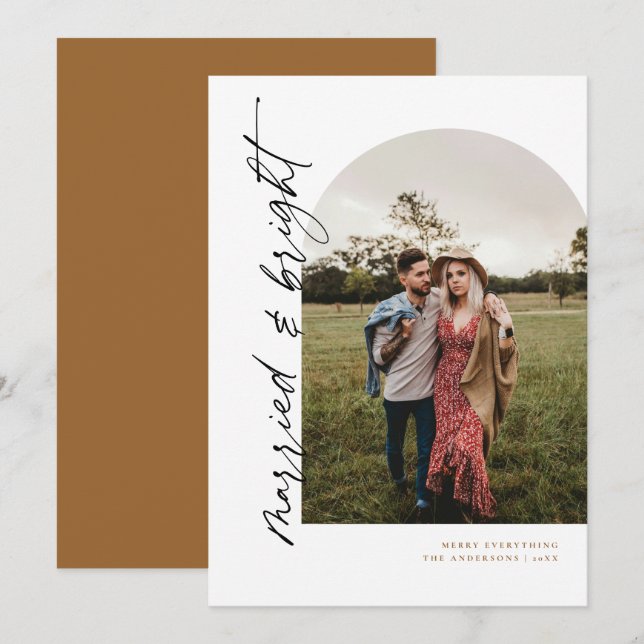 Modern Ark Nyförlovad och Ljust Nyårsfirande Inbjudningar (Fram/baksida)