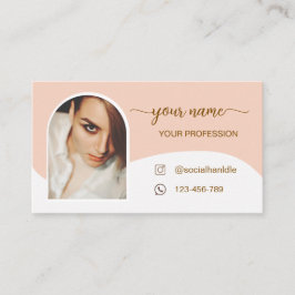 Modern ark pink foto qr-kod logotyp Affärsmanus Visitkort
