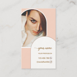 Modern ark pink foto qr-kod logotyp script visitkort