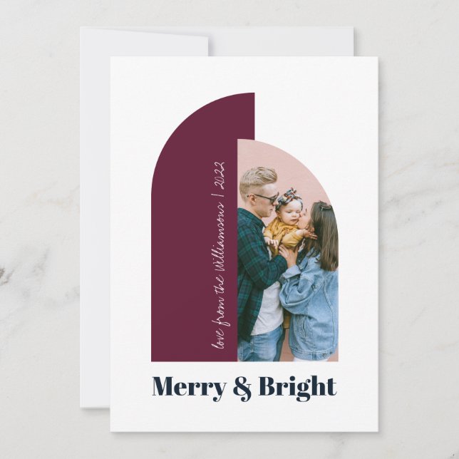 Modern Ark Purpurblå Foto 2022 Julkort (Framsida)