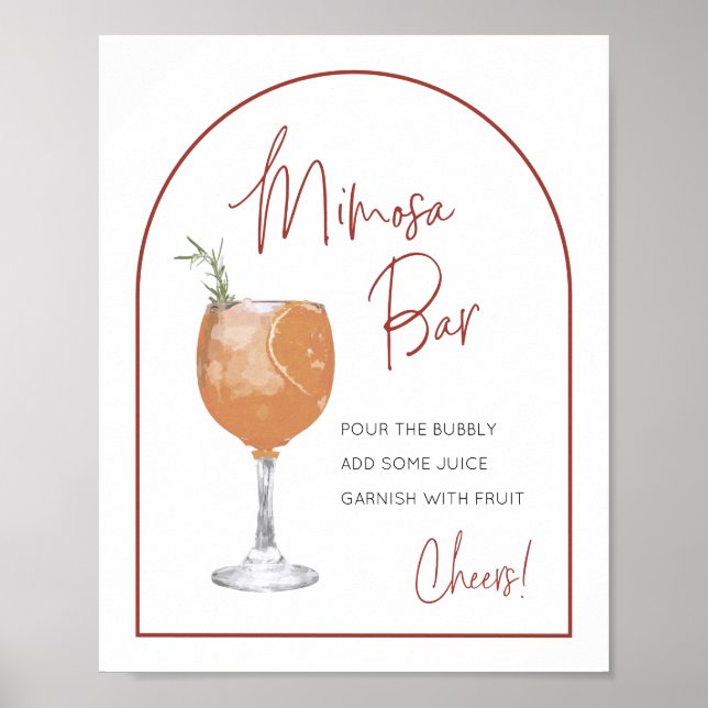 Modern Ark Terrakotta Mimosa Bar Skylt (Framsidan)
