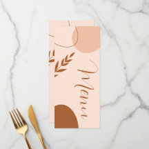 Modern Arkansk Brun Terrakotta Bröllopsmeny