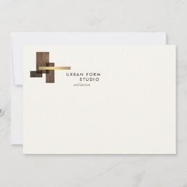 Modern Arkitekt Logotyp Elfenbensfärgad Platt Note Anteckningskort
