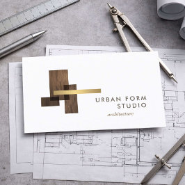 Modern Arkitekt Trä Logo Visitkort
