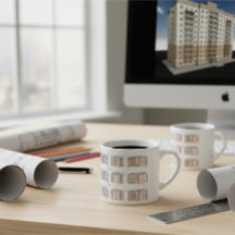 Modern arkitektonisk fasaddesign-mugg