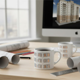 Modern arkitektonisk fasaddesign-mugg espressomugg