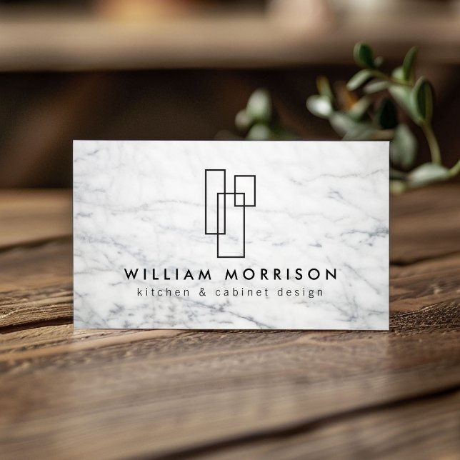 Modern arkitektonisk Logotyp om vit marmor Visitkort (Skapare uppladdad)
