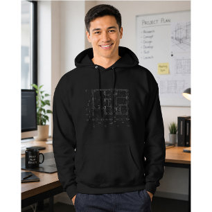 Modern Arkitektonisk Ritning Hoodie