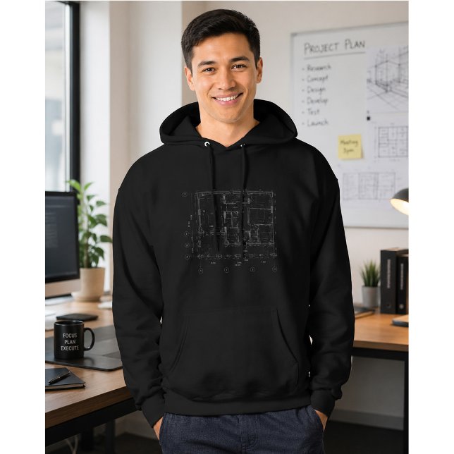 Modern Arkitektonisk Ritning Hoodie (Skapare uppladdad)