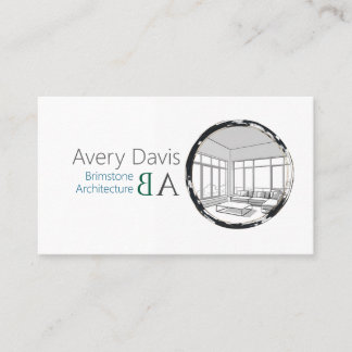 Modern arkitektskissmonogram visitkort