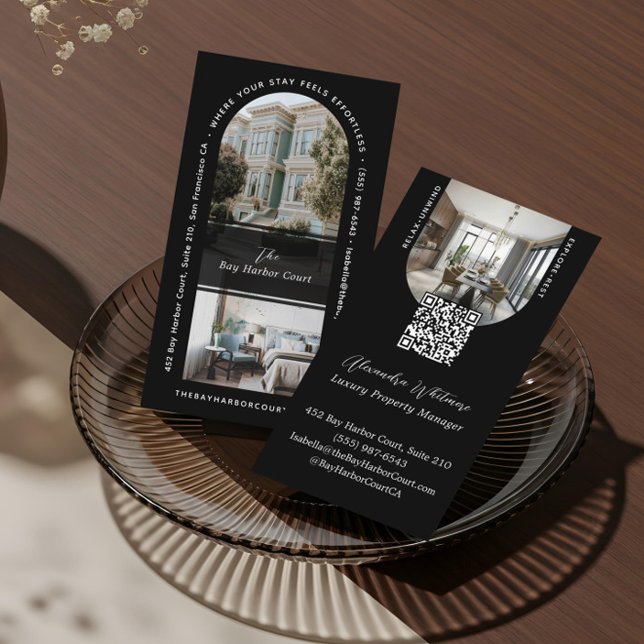 Modern Arkitektur Bild Hemuthyrning Fastighetsförv Visitkort (Modern Arch Photos Home Rental Property Manager Business Card)