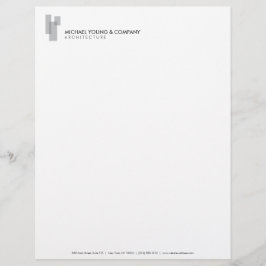 Modern arkitektur block Logotyp Grått/vit Brevhuvud