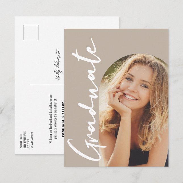 Modern Arkitektur Examen Foto Jordton anpassad Meddelande Vykort (Fram/baksida)